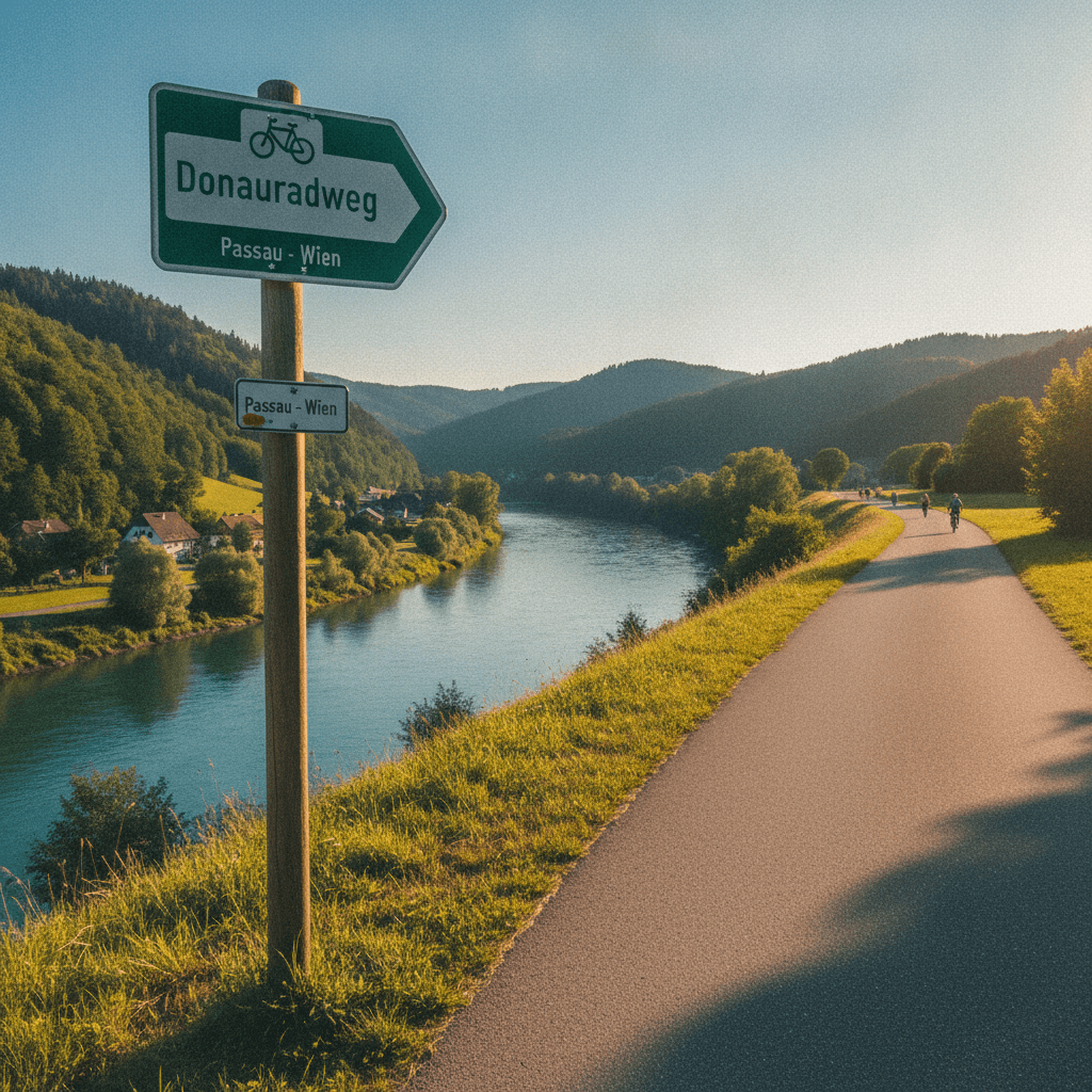 Donauradweg bei Linz