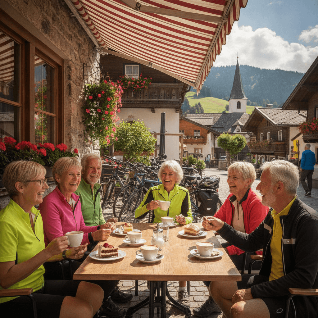 Gruppe beim Kaffee nach der Tour